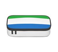 Estuche multifuncional con estampado de bandera de Sierra Leona, bolsa de almacenamiento de artículos de cosméticos, para adultos, Black, Talla única