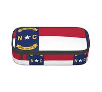 Estuche multifuncional con estampado de la bandera del estado de Carolina del Norte, perfecto para estudiantes, profesionales y viajeros por igual, Black, Talla única, Neceser de maquillaje
