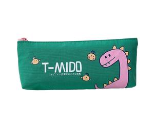 Estuche multifuncional para lápices, bolsa para bolígrafos bien cosida con diseño de dinosaurio, cuenta con una cremallera suave para un fácil