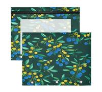 Estuche multiusos para lápices A4, carta, paquete de 2 suministros escolares para profesores, Italia, arándano, verde esmeralda