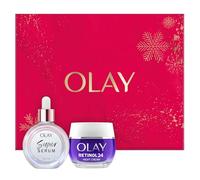 Estuche Olay Box Ret24 & SS30: Crema de Noche con Complejo Retinoide + Super Sérum 5 en 1 con 5 activos - Hidratación, firmeza, tono unificado, textura mejorada y menos arrugas