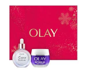 Estuche Olay Box Ret24 & SS30: Crema de Noche con Complejo Retinoide + Super Sérum 5 en 1 con 5 activos - Hidratación, firmeza, tono unificado, textura mejorada y menos arrugas