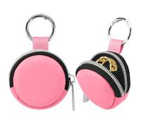 Estuche organizador de anillos portátil con llavero, bolsa de almacenamiento para anillos de viaje, contenedor de llavero antipérdida para anillos, joyas (2, rosa)