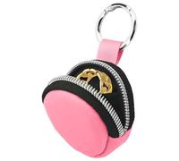 Estuche organizador de anillos portátil con llavero, bolsa de almacenamiento para anillos de viaje, contenedor de llavero antipérdida para anillos, joyas (1, rosa)