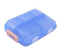 Estuche organizador de caja de medicamentos Estuche de plástico impermeable de 10 compartimentos con cierre de hebilla Contenedor semanal de medicamentos portátil para uso (Azul)