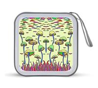Estuche organizador de CD con diseño abstracto de hongos mágicos con capacidad para 40 unidades, colección de DVD, bolsa de almacenamiento para coche, hogar, viajes
