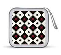 Estuche organizador de CD con diseño de diamantes blancos y negros, 40 capacidades, colección de DVD, bolsa de almacenamiento, cartera para coche, hogar, viajes