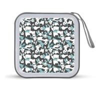 Estuche organizador de CD con diseño de oso panda con capacidad para 40 unidades, colección de DVD, bolsa de almacenamiento para coche, hogar, viajes