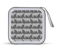 Estuche organizador de CD con diseño de vacas grises con capacidad para 40 unidades, colección de DVD, bolsa de almacenamiento para coche, hogar, viajes