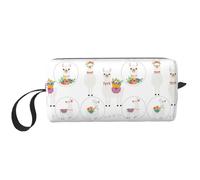 Estuche organizador de cosméticos acolchado de espuma con estampado de llama, bolsa de viaje ligera para ahorrar espacio