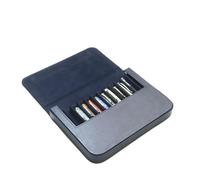 Estuche organizador de cuero para pluma estilográfica con 12 ranuras, hecho a mano, vintage, con estampado de caballo loco, funda protectora para bolígrafos, caja de regalo (azul)