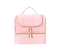 Estuche organizador de esmalte de uñas, bolsa de 2 capas con capacidad para 30 botellas, almacenamiento portátil de barniz para un fácil acceso y organización, Pink, 1 count (Pack of 1)