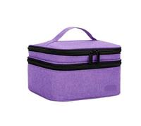 Estuche organizador de esmalte de uñas, capacidad para 30 botellas, juego de manicura portátil para almacenamiento de barniz y accesorios, Purple, 1 count (Pack of 1)