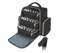 Estuche organizador de esmalte de uñas, capacidad para 72 botellas con bolsas extraíbles para almacenamiento portátil de barniz, ideal para entusiastas del arte de uñas, Black, 1 count (Pack of 1)