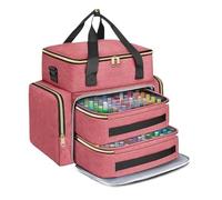 Estuche organizador de esmalte de uñas, capacidad para 96 botellas con 2 bolsas extraíbles, almacenamiento portátil de barniz para un fácil acceso y organización, Pink, 1 count (Pack of 1)