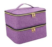 Estuche organizador de esmalte de uñas con capacidad para 30 botellas de viaje, Purple, 25cmx22cmx17cm, como se muestra en la