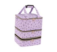 Estuche organizador de esmalte de uñas de poliuretano portátil de 3 capas para brochas de perfume y cosméticos