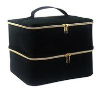 Estuche Organizador de Esmalte de uñas, Organizador de Esmalte de uñas de Doble Capa, Bolsa de Transporte portátil extraíble de Gran Capacidad, Soporte Negro