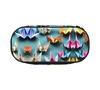 Estuche organizador de gran capacidad con diseño de grulla de papel de origami, bolsa de almacenamiento grande para la universidad, el hogar y la oficina