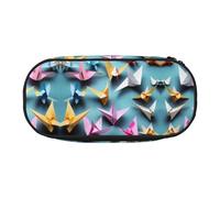 Estuche organizador de gran capacidad con diseño de grullas de papel de origami, bolsa de almacenamiento grande para la universidad, el hogar y la oficina