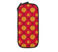 Estuche organizador de lápices abstracto rojo de baloncesto, bolsa de cosméticos, bolsa para bolígrafos para escuela media/secundaria, oficina universitaria, color, 5.0cm*10.5cm*20.5cm, Estuche para lápices