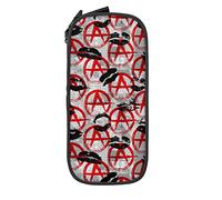 Estuche organizador de lápices con símbolo de anarquía de besos negros para la escuela media/secundaria, oficina universitaria