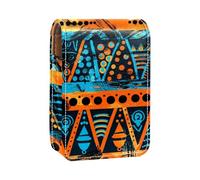 Estuche Organizador de lápiz Labial de Viaje,Bolso de Maquillaje portátil con Espejo,Flor África Boho