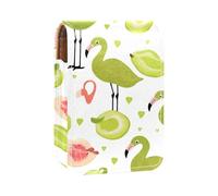 Estuche Organizador de lápiz Labial de Viaje,Bolso de Maquillaje portátil con Espejo,Fruta Kiwi Flamingo Pera