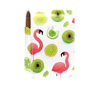 Estuche Organizador de lápiz Labial de Viaje,Bolso de Maquillaje portátil con Espejo,Fruta Kiwi Flamingo Pera