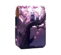 Estuche Organizador de lápiz Labial de Viaje,Bolso de Maquillaje portátil con Espejo,Luna Llena noctámbulo Bruja