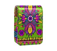 Estuche Organizador de lápiz Labial de Viaje,Bolso de Maquillaje portátil con Espejo,Mandala étnica Estilo Boho