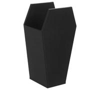 Estuche Organizador de Maquillaje Negro Forma de Ataúd para Brochas | Diseño Resistente a Rayaduras, Compacto para Viajes, Adecuado para Brochas y Bolígrafos, Estilo Vampiro