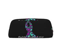 Estuche organizador de papelería de PVC para concienciación sobre la prevención del suicidio, bolsa para bolígrafos, bolsa portátil para lápices para oficina, color, 5.0cm*10.5cm*20.5cm, Estuche para