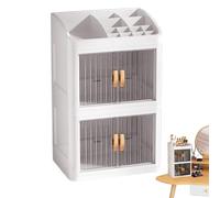Estuche Organizador Maquillaje Estuche Impermeable para Guardar Y Mostrar | Expositor Para Cuidado De Piel 3 Capas Contenedor Para Cosméticos, Joyas, Brochas, Labiales Y Esmaltes