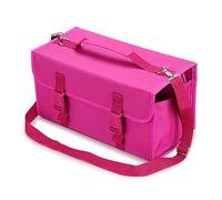 Estuche organizador para 120 marcadores, bolsa de almacenamiento para bolígrafos artísticos, bolsa de transporte con correa para el hombro y asa, rosa roja