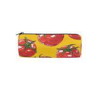 Estuche organizador para la escuela secundaria, bolsa de almacenamiento para adolescentes con ranura, tomates dibujados a mano, color amarillo