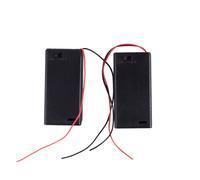 Estuche para 2 pilas AA de 3 V con ranura para caja, interruptor de encendido y apagado con cable y tapa