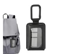 Estuche para abridor de puerta de garaje - Soporte de cuero PU con mosquetó | 5,8 x 8,5 cm, 59 g, negro, ajuste universal, clip para llavero, mochila y presilla para cinturón