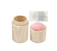 Estuche para agujas de coser, tubo de alfiletero de madera, organizador de almacenamiento portátil con tapa, organizador de chinchetas, bordado y accesorios para manualidades, para costurera, modista