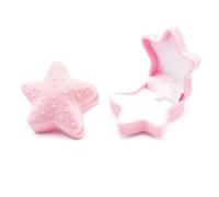 Estuche para anillos, mini estuche de viaje para joyas, soporte para anillos en forma de estrella, caja organizadora de joyas pequeña para anillos, aretes, caja de almacenamiento portátil (rosa)