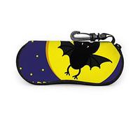 Estuche para anteojos, Flying Bat Starry Sky And Moon Halloween Card Vector Gafas de sol Estuche blando Estuche para anteojos con cremallera de neopreno ultraligero con mosquetón, Estuche para anteojo
