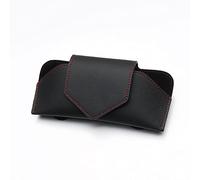 Estuche para anteojos para Parasol de automóvil, Caja organizadora de anteojos para automóvil de PU con Clip de Soporte, Estuche Protector de Almacenamiento para anteojos (Negro)
