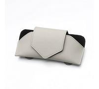 Estuche para anteojos para Parasol de automóvil, Caja organizadora de anteojos para automóvil de PU con Clip de Soporte, Estuche Protector de Almacenamiento para anteojos (Gris)