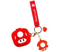 Estuche para auriculares Beats Fit Pro 2021, XMBYGY Beats Fit Pro Auriculares de dibujos animados Carga de silicona Funda con linda muñeca Llavero Protección de cordón anti-pérdida de cuerpo completo