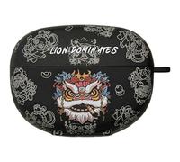 Estuche para auriculares Bose Ultra Open con estampado de león y llavero.