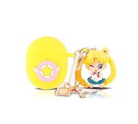 Estuche para Auriculares Google Pixel Buds Pro, XMBYGY Silicona Pixel Buds Pro Estuche de Carga Funda Protectora con Muñeca y Llavero - Lindo Diseño de Piel (Sailor Moon)