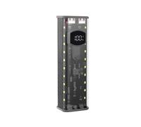 Estuche para Banco de Energía, Caja para Batería 21700 de 4 Celdas Sin Soldadura, Kit de Fuente de Alimentación Móvil PD con Luz Exterior Negra.