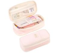 Estuche para bolígrafo - Estuche de lápiz con compartimentos | Control organizador multifuncional de papelería | Botón de papelería para estudiantes con cremallera | Organizador de estuches compactos