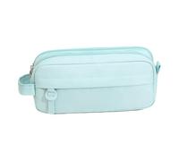 Estuche para bolígrafos, de Doble Capa con asa de Transporte, Oxford para lápices, para niños, Adolescentes, niños, Mujeres, Hombres, Escuela, Universidad, Aula, Viajes, Azul (Lake Blue