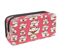 Estuche para bolígrafos, estuche de papelería para estudiantes, para adolescentes, niños, niñas, suministros de oficina escolar, gatos japoneses Maneki Neko